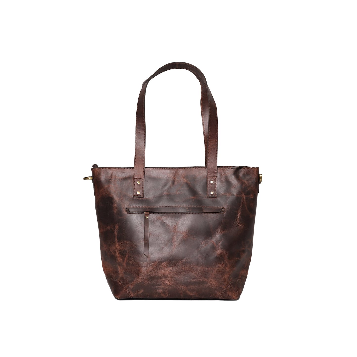 Genuine Leather Crunch Brown Color Tote For Women's