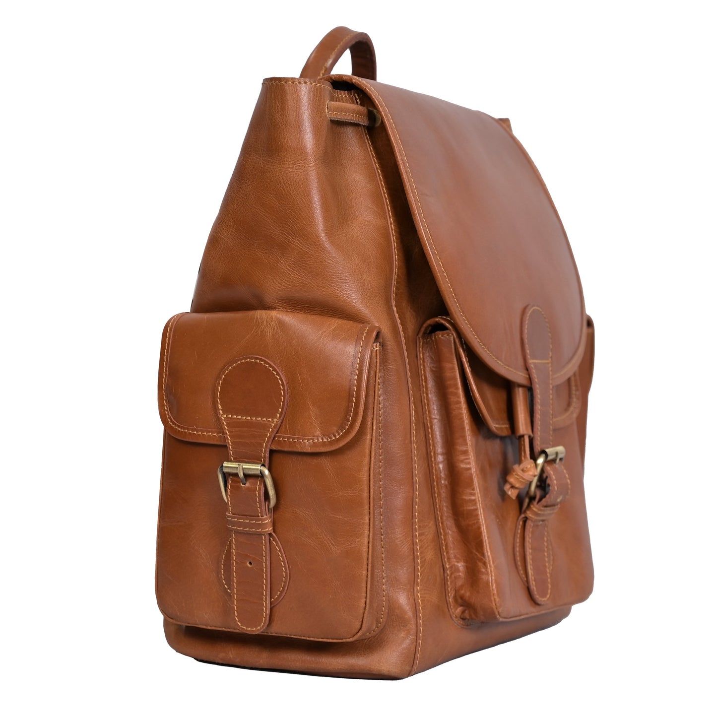 Premium Tan Color 100% Genuine Leather Backpack - Stylish, Durable, and Versatile Design for Everyday Comfort and Functionality"