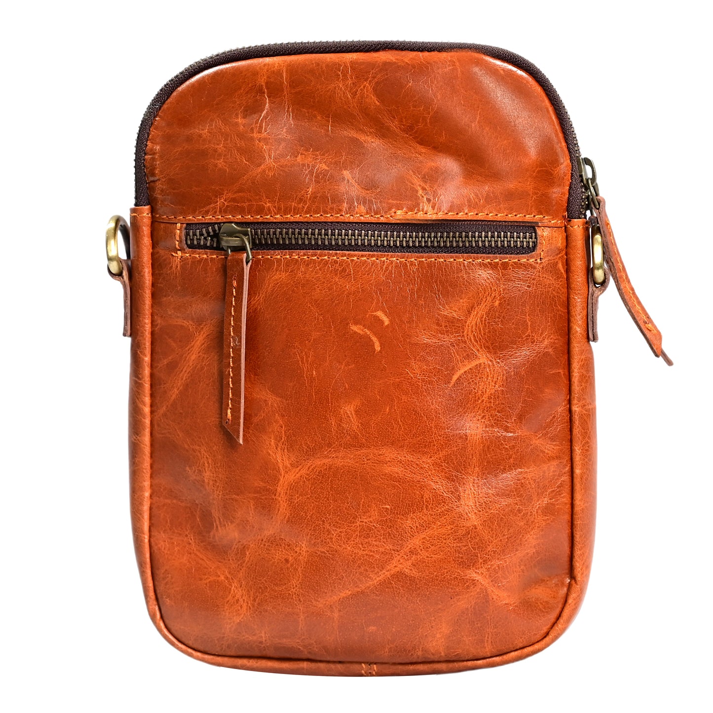 Premium Tan Color Genuine Leather Sling Side Bag - Stylish, Durable Design for Everyday Use and Comfort