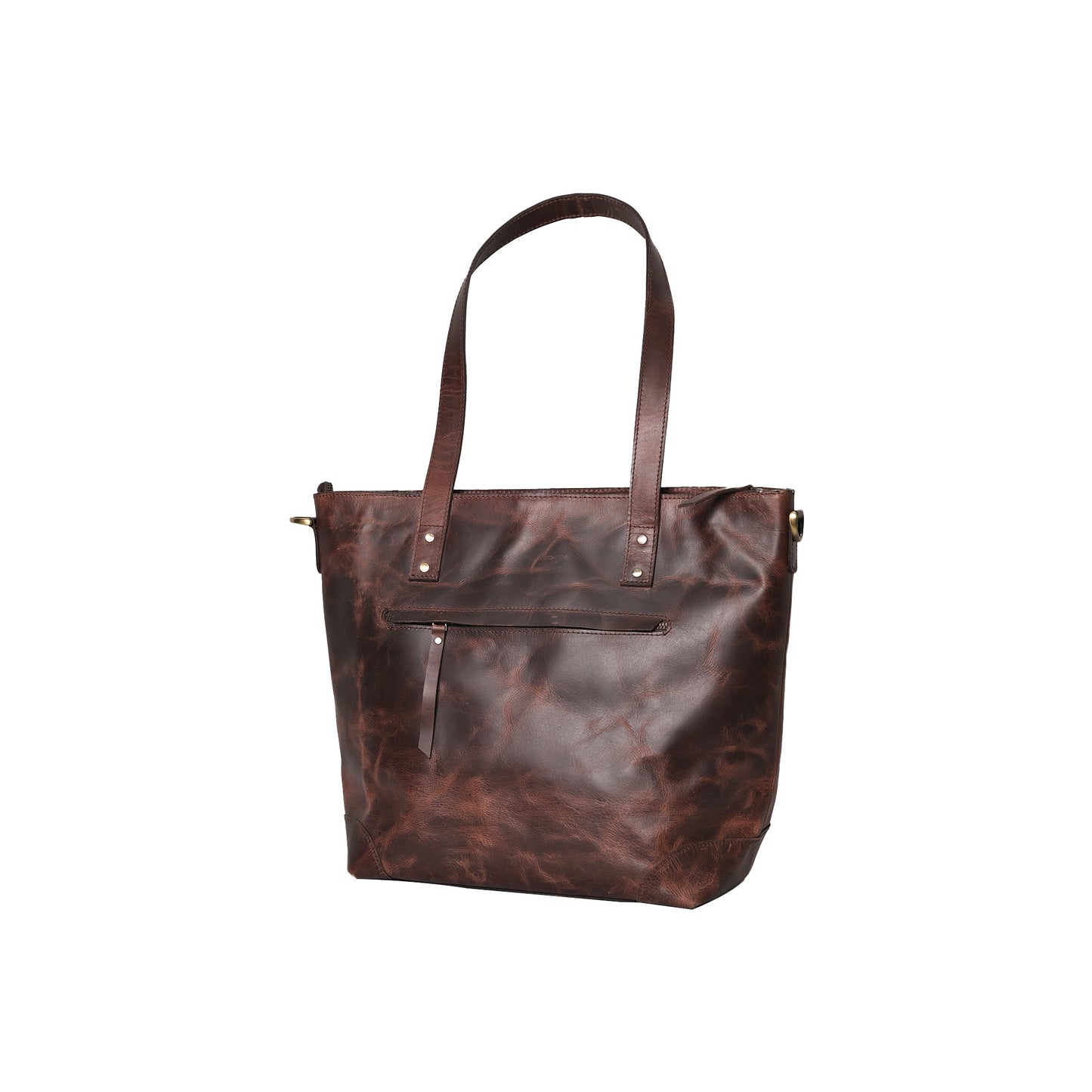 Genuine Leather Crunch Brown Color Tote For Women's