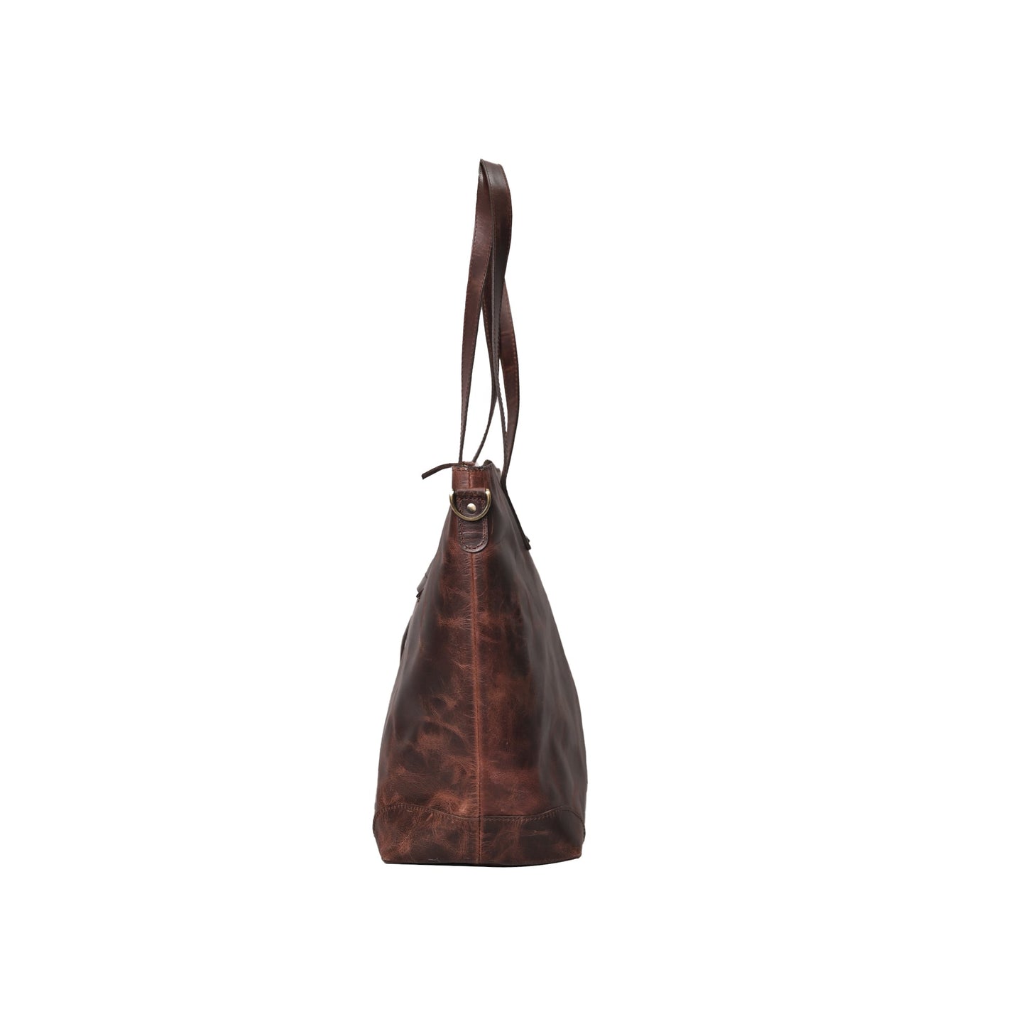 Genuine Leather Crunch Brown Color Tote For Women's