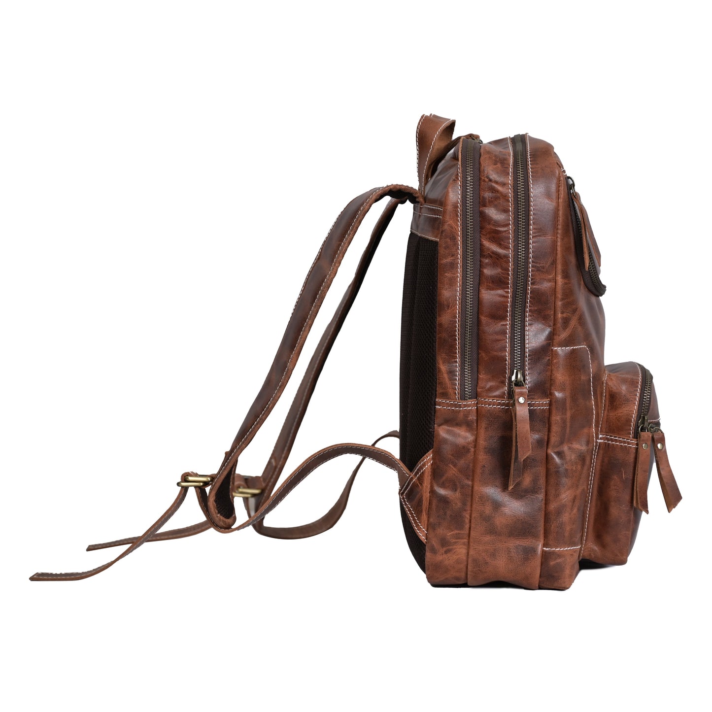 REONNDARLING Genuine Leather Brown Color Back Pack For Men/Women & Students For Multi Purpose