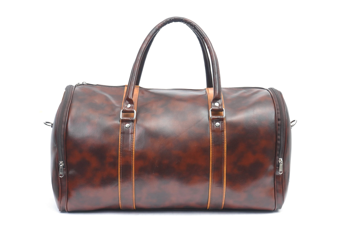 Sleek Faux Leather Weekender Duffle Bag