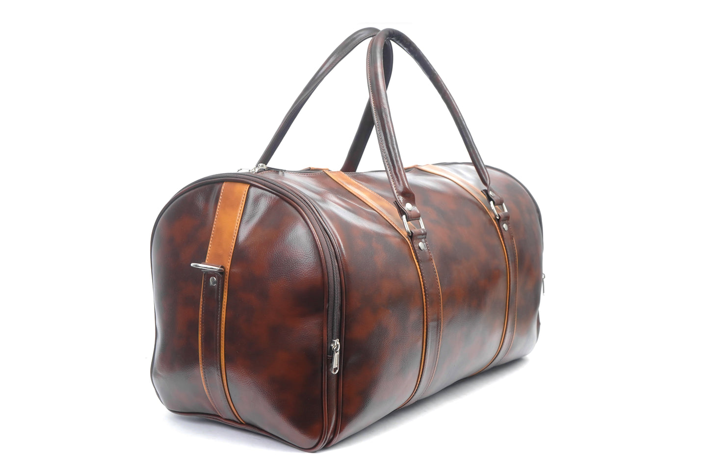 Sleek Faux Leather Weekender Duffle Bag