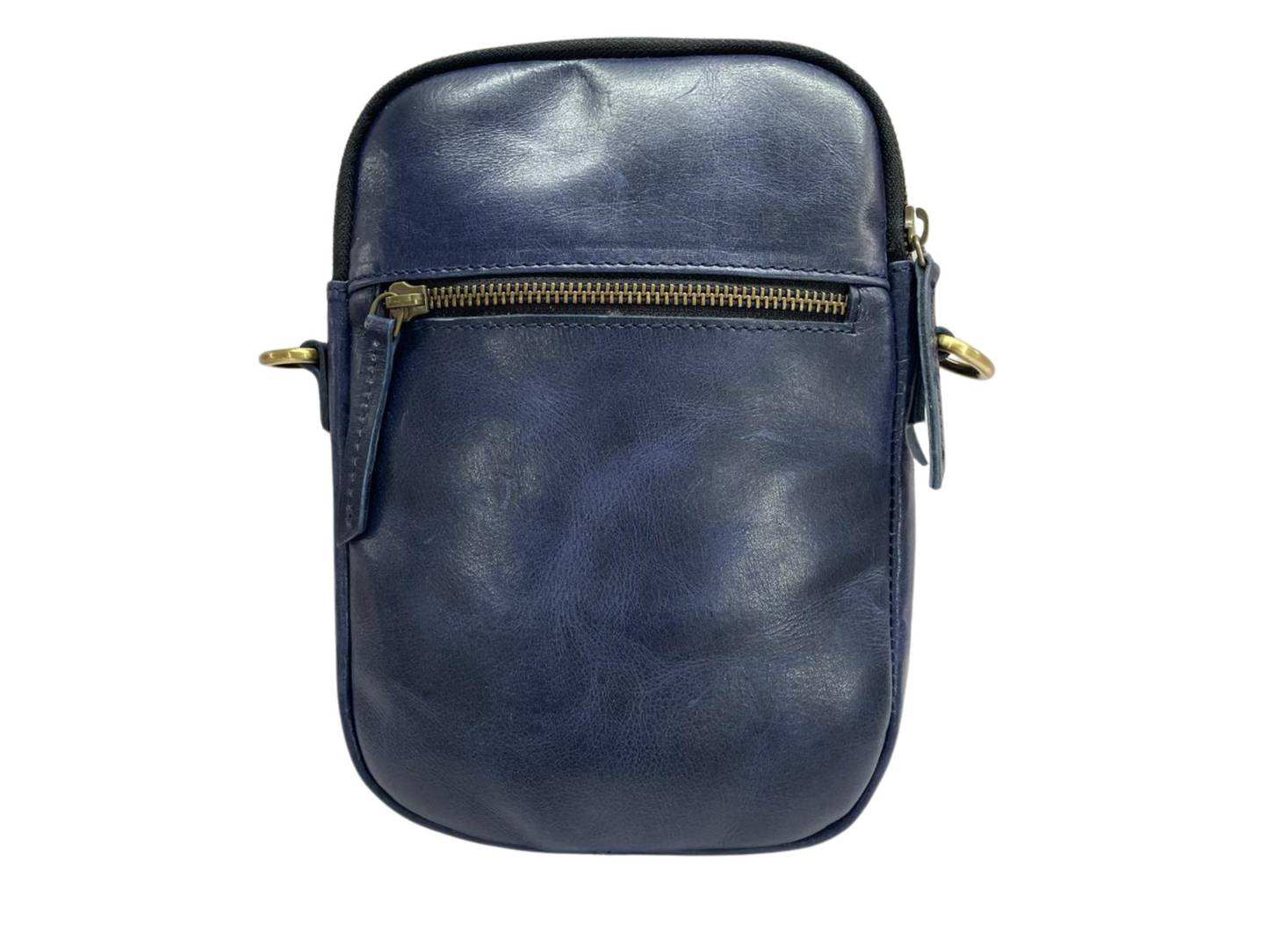 Elegant Blue Leather Sling Side Bag - Premium Quality, Stylish Design for Everyday Use