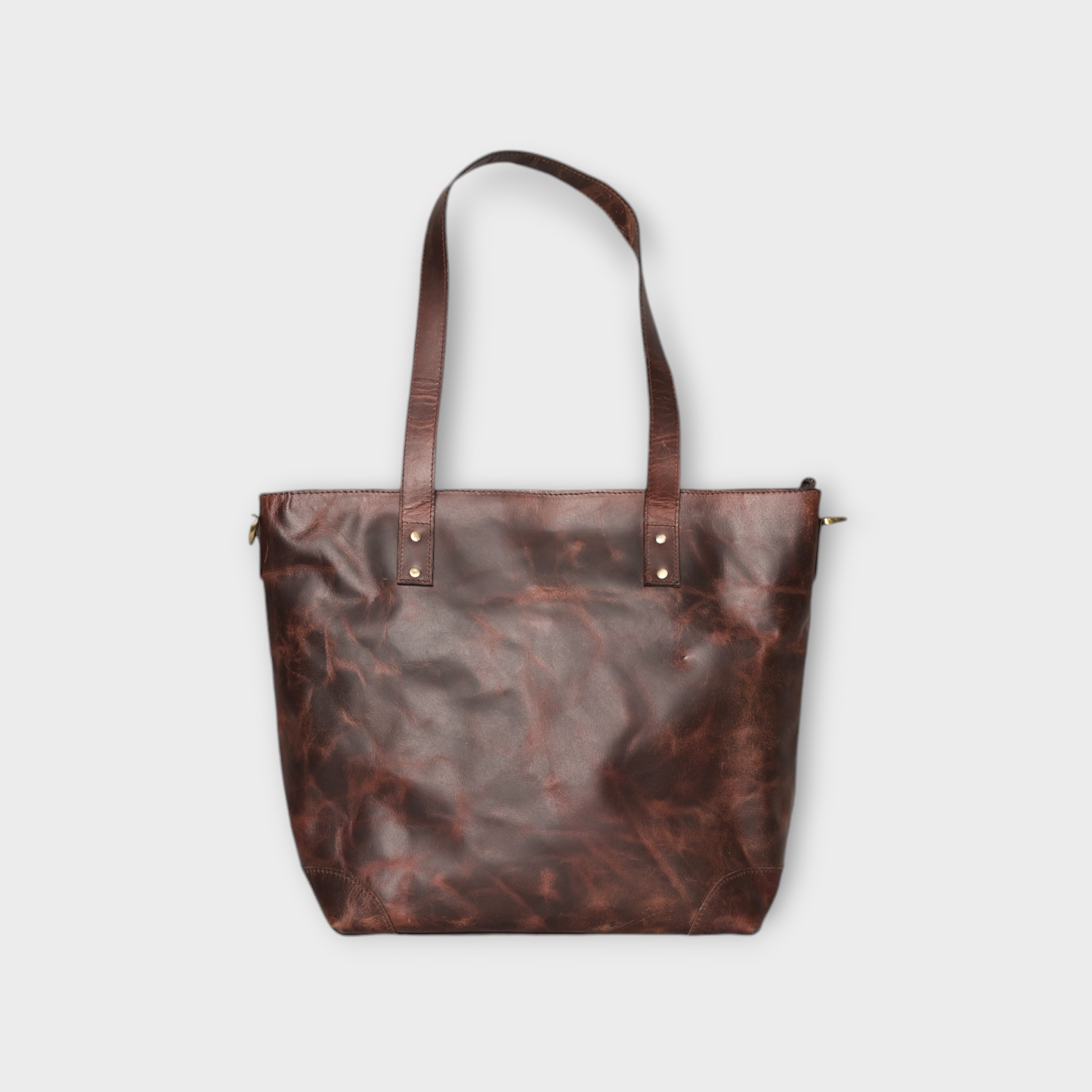 Genuine Leather Crunch Brown Color Tote For Women's