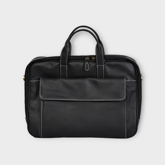 Premium Black Leather Laptop Bag: Stylish, Durable, and Perfectly Designed for the Modern Professional